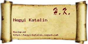 Hegyi Katalin névjegykártya